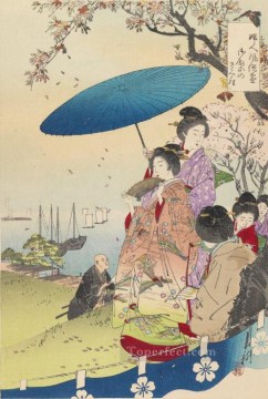  Gekko Art Painting - geisha in springtime 1890 Ogata Gekko Ukiyo e